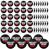 Leinuosen 200 Pcs Beast Mode Football Helmet Stickers, 1-1/8 Inch 8 Sheets | Self Adhesive Vinyl, Award Decals for Sports Helmets, Hockey Lacrosse Baseball Gear, Motivational Team Awards, Round Design