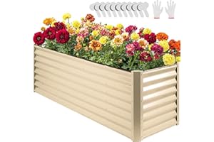 SogesHome Metal Raised Garden Bed,Outdoor Galvanized Planter Boxes for Vegetables,Large Raised Garden Bed Kit for Flowers Her