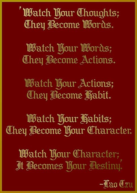 Montre Votre Mots Citation De Lao Tzu Anglais Poster Motivation De Haute Qualite Format A3 29 7 X 42 Cm Amazon Fr Cuisine Maison