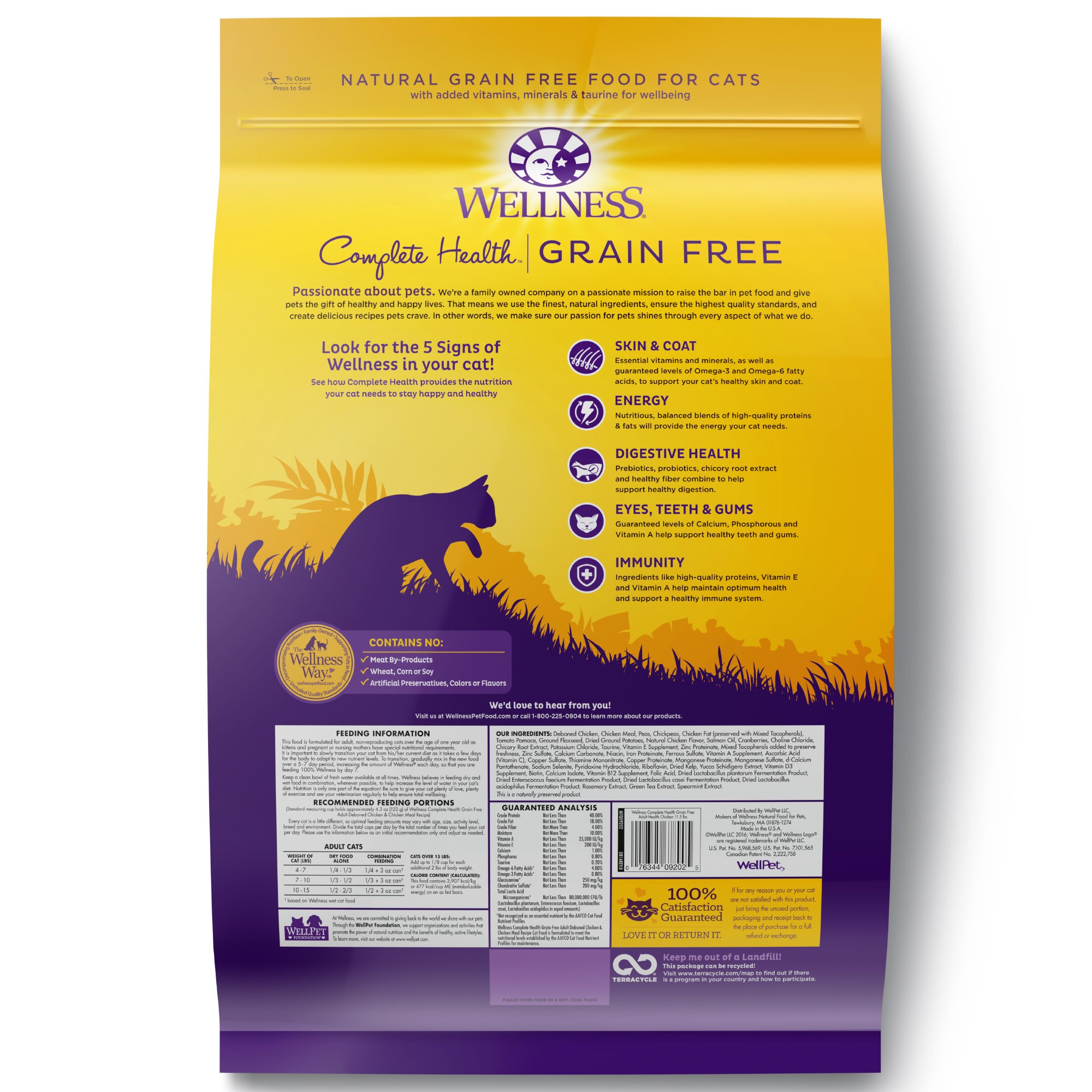 Wellness Complete Health Natural Grain Free Dry Cat Food, Adult Health