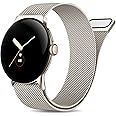 JKD Stainless Steel Mesh Loop Strap for Google Pixel Watch 2/3, Adjustable Band for Women & Men