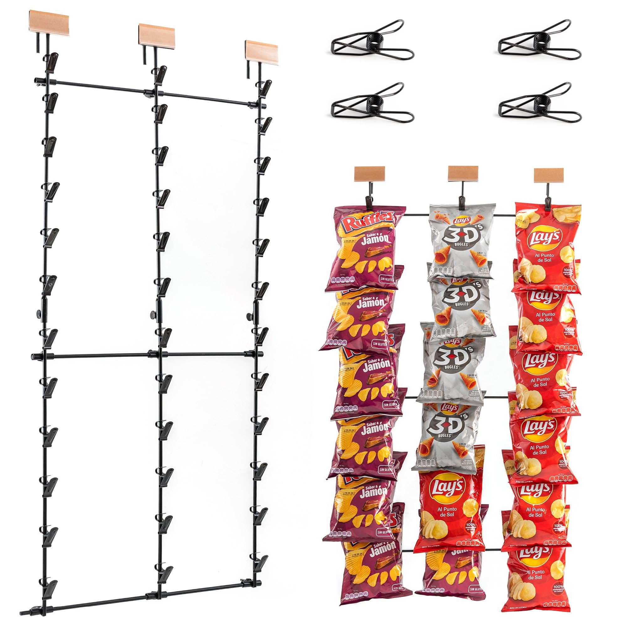 ODOXIA Chip Rack Display Stand | Candy Display for Countertop | Snack Holder for Chips and Snacks | Organize Your Space | Perfect for Stores and for Home | Snack Stand