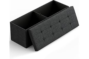 Lifetime Home 43" Folding Storage Ottoman Bench for Living Room, Bedroom, TV Entertainment - Bedroom Bench with Hidden Storage, Foot Rest Stool - 660 Capacity & Holds up to 5.6 Cubic Feet of Storage