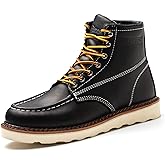 ACDSAF Work Boots for Men - 6 Inch Wedge Soft Toe Mens Work Boots, Waterproof Construction Work Shoes