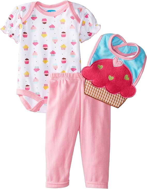 Bon Bebe BabyGirls Newborn Yummy Cupcakes Bib