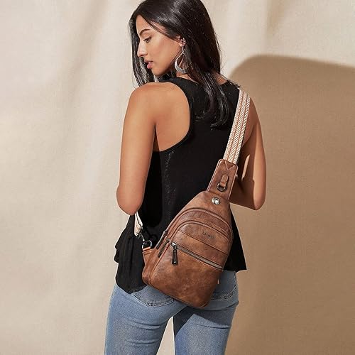 LATMAP 7L Sling Bag For Women Faux Leather Anti Theft Small Casual - Main Image