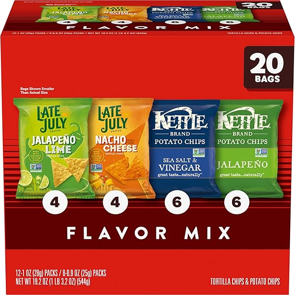 KETTLE BRAND AND LATE JULY SNACKS MIX VARIETY...