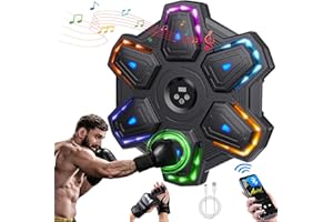 GOKING Upgrade Colorful LED Music Punching Machine with Gloves,Bluetooth Boxing Music Trainer, Music Boxing Machine for Adults,Boxing Machine Wall Mounted Music,Sport Appliances Boxing for Home,Office