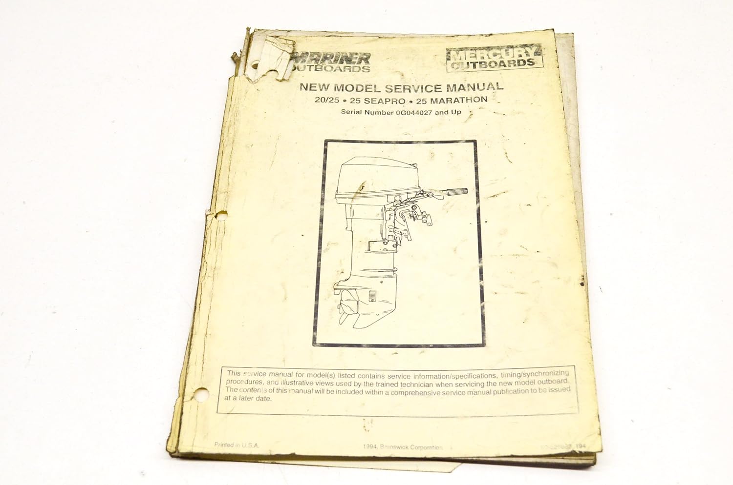 Amazon.com: Mercury 90-826883R03 Service Manual 20 Jet/20/25HP