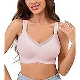 POSESHE Womens Wireless Bras V Mesh Comfortable Bralette Supportive Tshirt No Underwire Seamless Everyday Bra