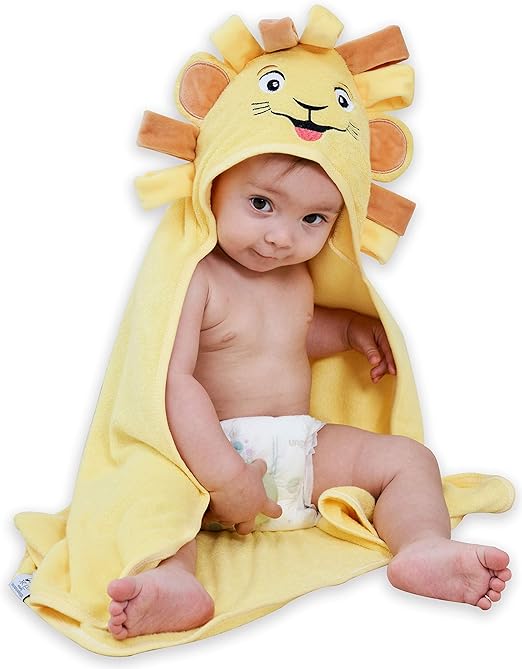 lion hooded baby towel