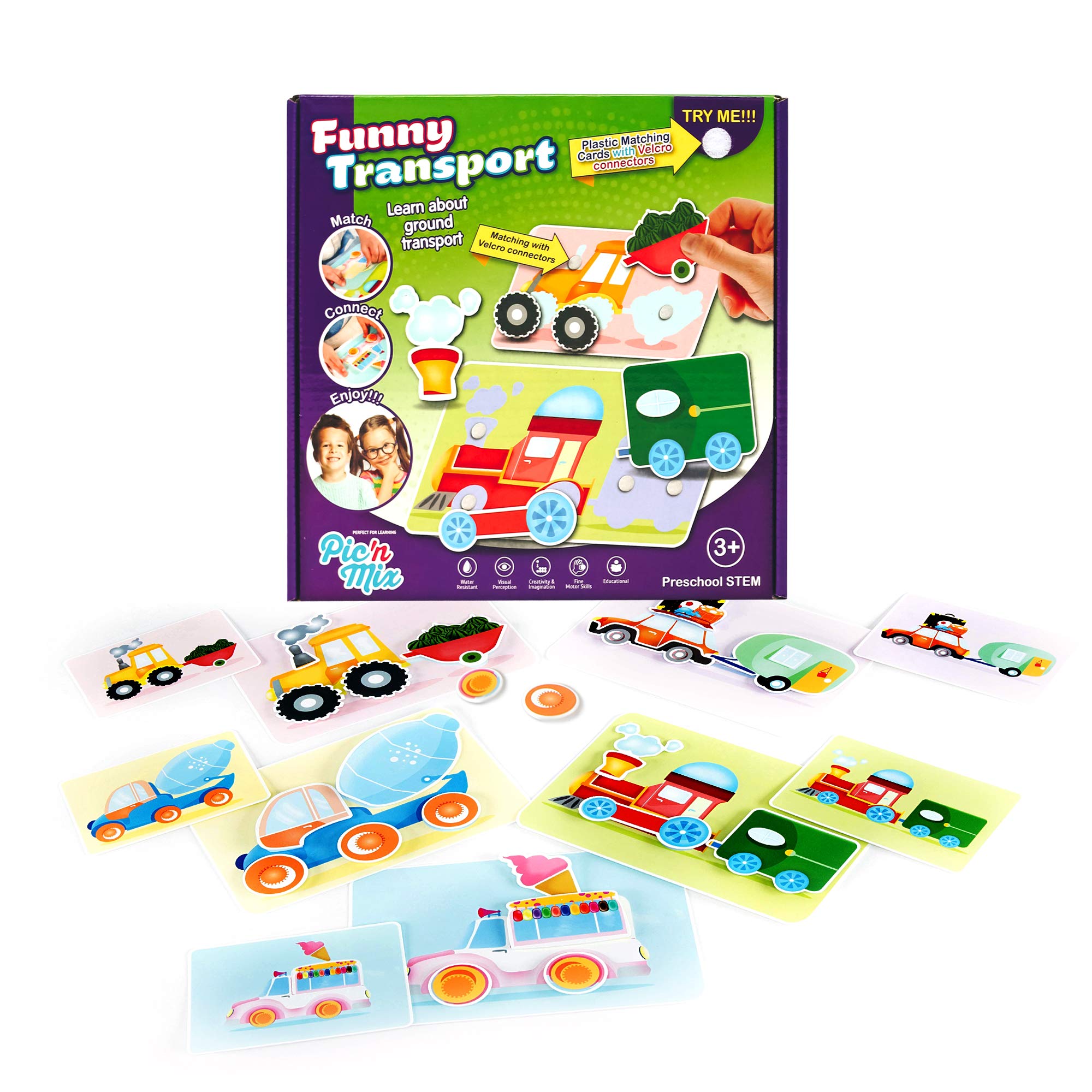 Buy Picnmix Games for Kids Ages 3-5. Transport Board Games for 3 Year olds!  Shape, Colours Matching Baby Speech Therapy Toys. Speech Therapy Materials  for Preschool Matching Games for Kids Ages 3-5.