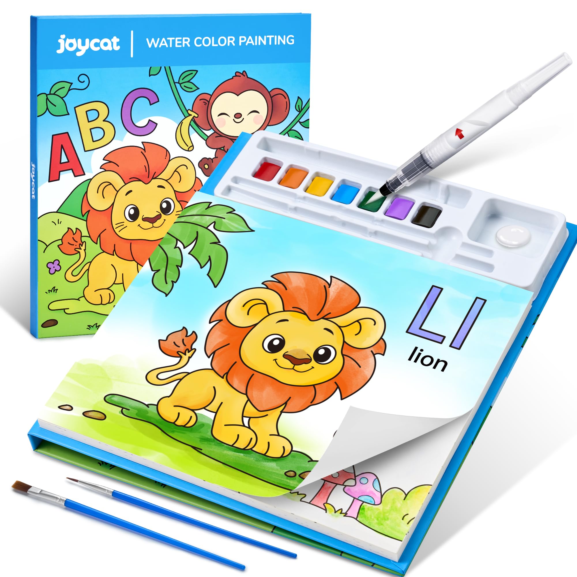 JoyCat Paint with Water Coloring Books for Toddlers, Watercolor Painting Sets for Kids Ages 3-5 4-8, Arts and Crafts Drawing Activities Toy Birthday Gift for Boys Girls (Blue)