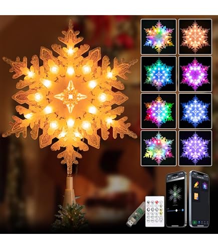 App Controlled Tree Topper Smart Star – RGB Color Changing LED – Remote ...