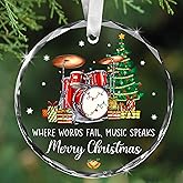 MALFIRST Drummer Ornament – Drum Christmas Ornament, Drummer Ornaments for Christmas Tree, Musical Christmas Ornaments, Percussion Christmas Ornament, Drummer Gift, Gifts for Drummers