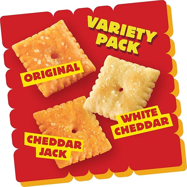 CHEEZ-IT CHEESE CRACKERS, BAKED SNACK CRACKERS, LUNCH SNACKS, VARIETY PACK, 12.1OZ BOX (12 PACKS)