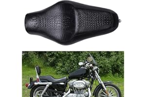 RICH CHOICES Brown Crocodile Leather Motorcycle Front Driver Rear Passenger Two Up Leather Seat Cushion for Seventy-two XL1200V Sportster 883 Iron 883