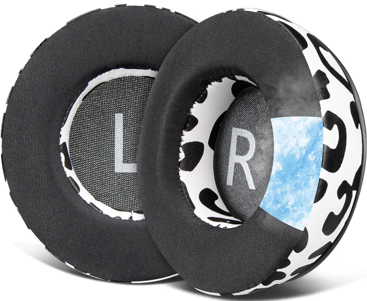 SOULWIT 90mm Cooling Gel Earpads Replacement for AKG Pro Audio K845 K845BT K545 K540 K275 K267 K245 K182 K167 Headphones, Ear Pads Cushions with Noise Isolation Foam - Snow Leopard