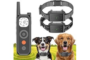 DILEASIR Wireless Dog Fence System for 2 Dogs, 2-in-1 Electric Dog Fences with Remote Training Collar, Wireless Fence for Dogs with Trainer Waterproof & Adjustable Pet Outdoor Containment System