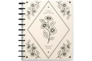 THE HAPPY PLANNER Happy Planner Disc-Bound 12-Month Planner, Jan.–Dec. 2025 Daily, Weekly, and Monthly Planner, Big Size, Dashboard Layout, Ink & Ivy, 72 Pages, 12 Dividers, 2 Sticker Sheets, 8.5" x 11"
