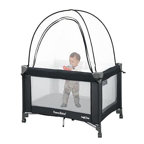 Pamo Babe Pack and Play Tent, Net Cover to Keep Baby in, Pop Up Breathable Mosquito Net