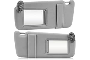 HKPARTS for 2007-2011 Toyota Camry Without Sunroof Left Driver & Right Passenger Side Sun Visor SunVisor 74310-06750-E0, 74320-06780-B0 (Gray)
