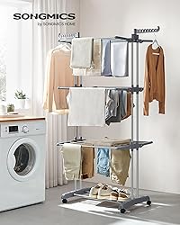 SONGMICS Clothes Drying Rack Stand 4-Tier, Foldable