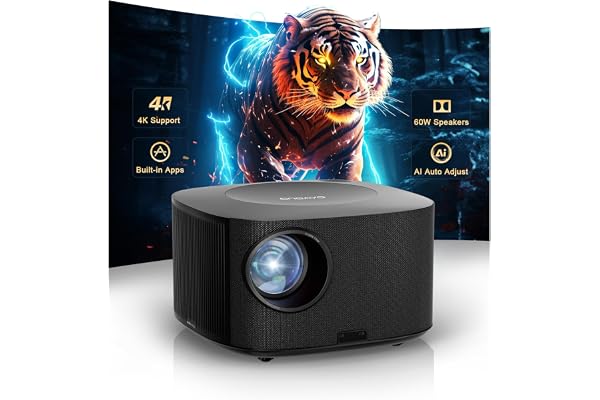 ONOAYO Outdoor-Projector-4K with 60W Dolby Audio and Official Licensed Apps | 3500 Bright, AI Auto Focus, Smart-Projector with WiFi and Bluetooth, ONO5Pro 2.0 Movie Projector for Indoor/Outdoor, 2026New