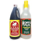 Filipino Datu Puti Vinegar 1000ml and Silver Swan Soy Sauce 1000ml Bundle