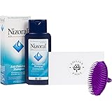 Nizoral A-D Anti-Dandruff Shampoo and Scalpmaster Shampoo Brush - LP Bundle (4 Fluid Ounce, Purple Brush)