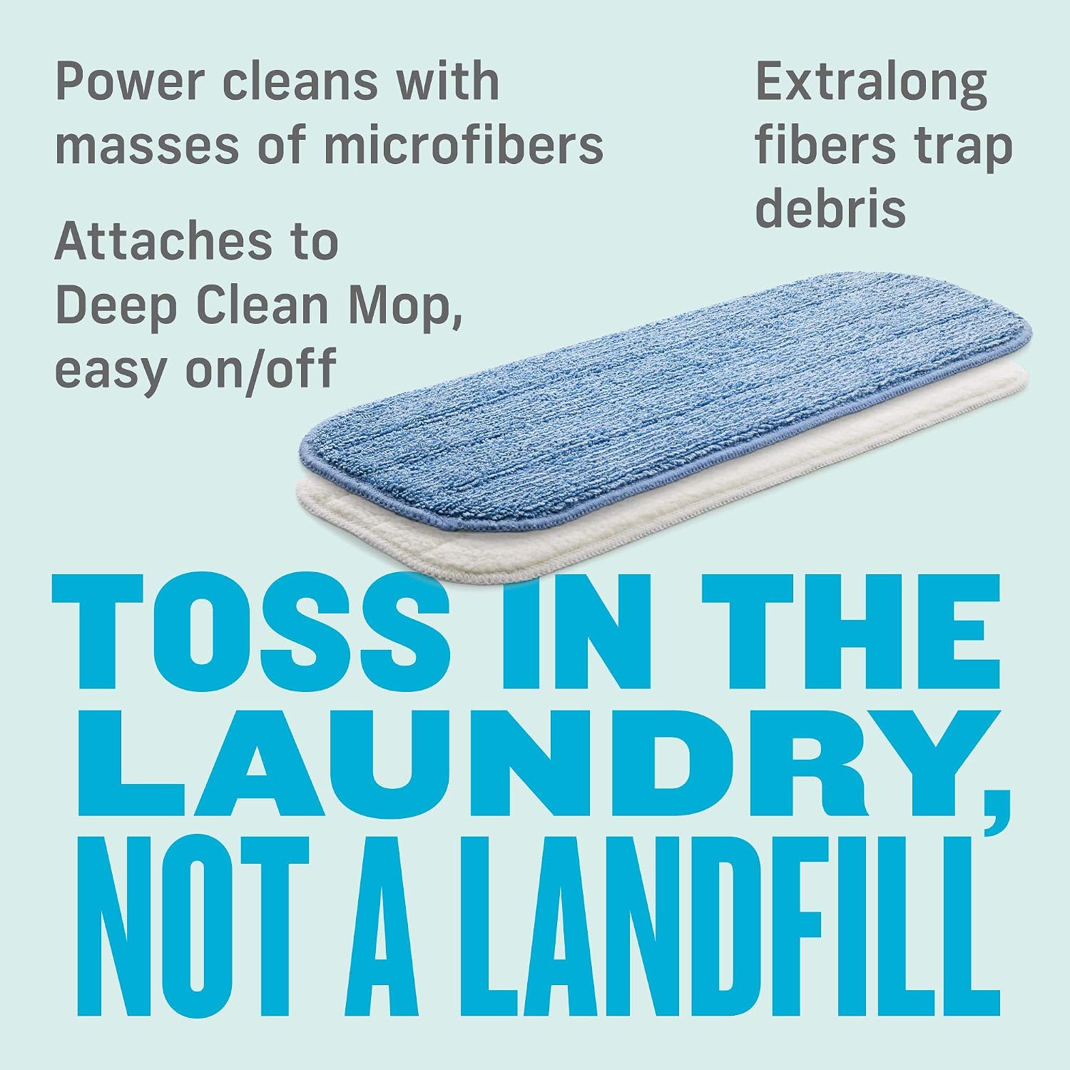 E-Cloth Damp & Dusting Mop Head Twin Pack, Microfibre Mop Head Replacement for Floor Cleaning Great for Hardwood Laminate - Image 5