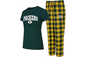 Concepts Sport Women's Green/Gold Green Bay Packers Avondale T-Shirt & Pants Flannel PJ Set