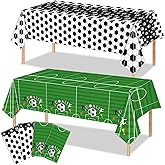 XUELIREN 4PCS Soccer Party Tablecloths,Disposable Plastic Tablecloths - Soccer Party Decorations for Sports Theme Birthday, 54 x 108 Inch