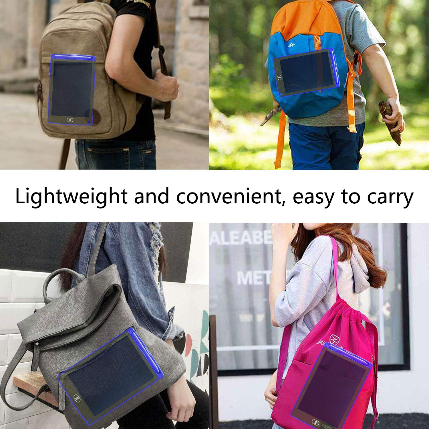 LCD Writing Tablet Doodle Writing Board erasable and Reusable Drawing pad Gifts for Kids, Adults and Students with Lock Button (8.5 inch, Blue)