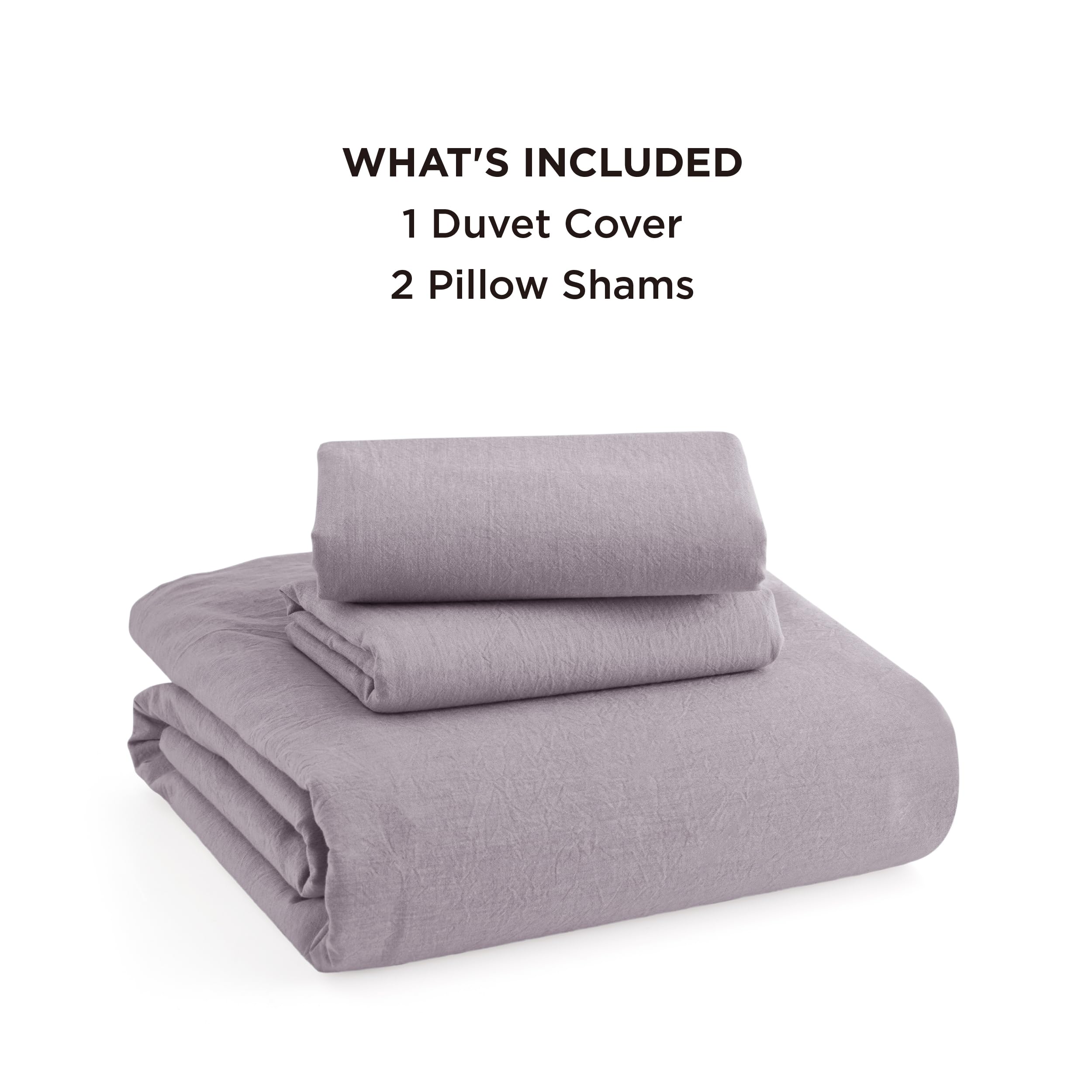 Bedsure 100% Washed Cotton Duvet Cover King Size