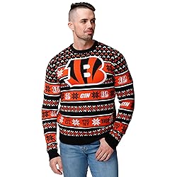 FOCO Standard NFL Big Logo Ugly Sweater, Team Color