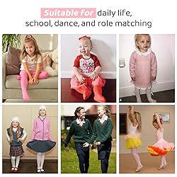 Zando 6 Pairs Toddler Tights for Girls 4-6 Pink