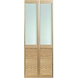 Pinecroft 895728lb Frosted Half Glass Louvered Bottom Bifold
