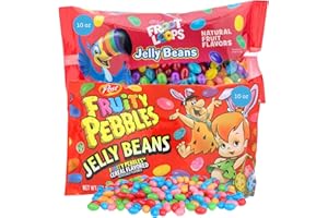 Sweetzo - Fruit Loop and Fruity Pebbles Jelly Beans, Easter 2025 Candies, Cereal Flavored Candy, 10 Ounces Each (Pack of 2) (Froot Loops and Fruity Pebbles)