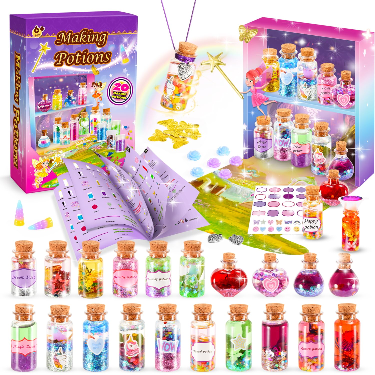 Veopoko Craft Kits for Kids, Potion Making Kit Children Girls Toys Age 6 7 8 9 10 11 Magic Birthday Gifts for 7 8 9 10 11 Year Old Girls Potions Kits for Kids Fairy Toys for 6-12 Year Olds Girl Gifts