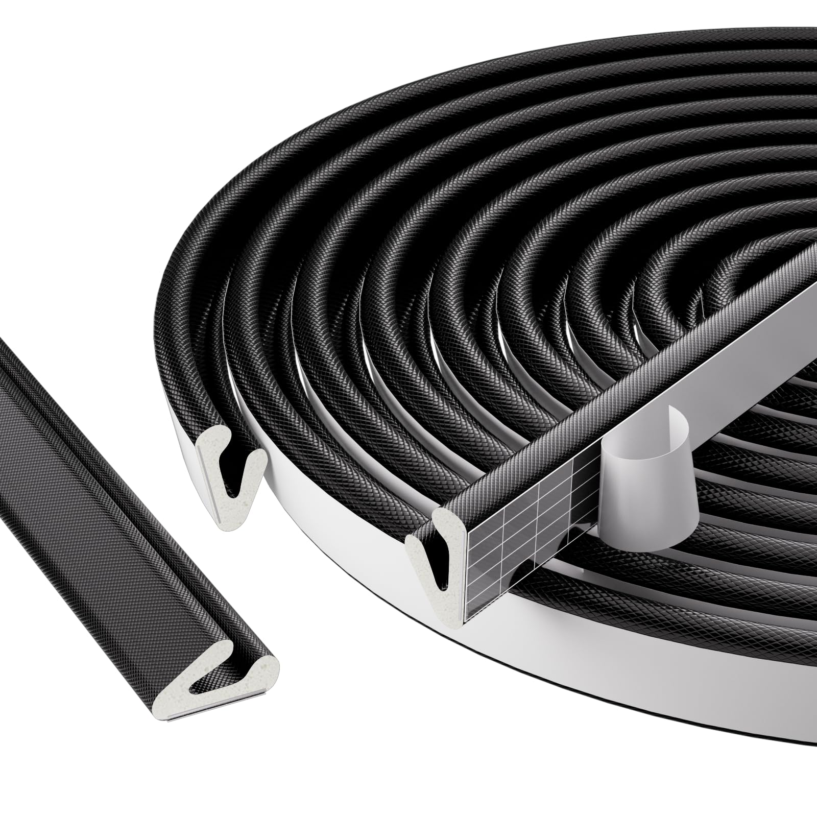 Photo 1 of 19.7 Ft V-Shape Weather Stripping Door Seal Strip,Self Adhesive Foam Door Insulation Weatherstripping for Doors Frame/Window Seal,Door Soundproof Gap Filler Sealing Strip Window Draft Stopper,Black