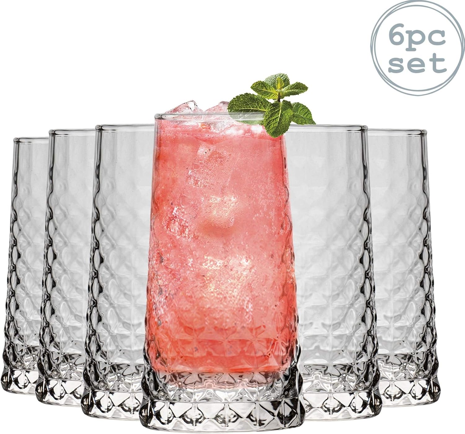 Durobor Gem Vintage Hiball Cocktail Drinking Glass 350ml Pack of 6