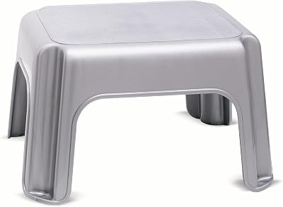 Addis Step Stool Solid Metallic Silver 1 510044 150kg UK Made