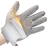 Schwer ProGuard-X Highest Level Cut Resistant Stainless Steel Metal Mesh Chainmail Glove PM5201 Butcher Glove for Meat Cutting Food Processing Knife Sharpening Oyster Shucking Kitchen Fish Fillet, M