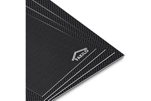 FAKILO Carbon Fiber Sheets 200X300X2MM - 100% 3K Plain Weave Gloss Carbon Fiber Plate for Handmade DIY Wallet Model Part Repair Panel