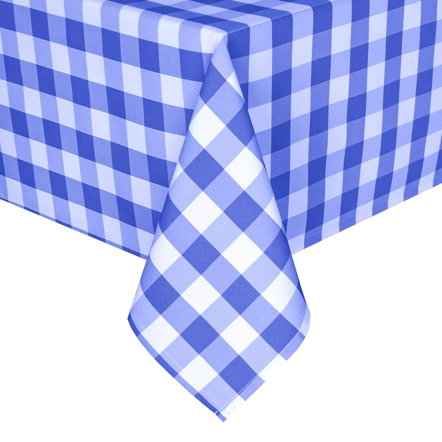 Best 60 inch blue and white check polyester table cloth
