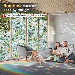 Window Privacy Film with Cutting Grid, Non-Adhesive