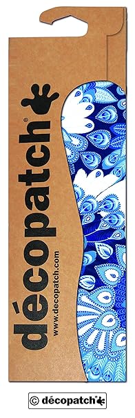 Decopatch Papier No. 579 (blau weiß Pfauenfeder, 395 x 298 mm) 3er Pack