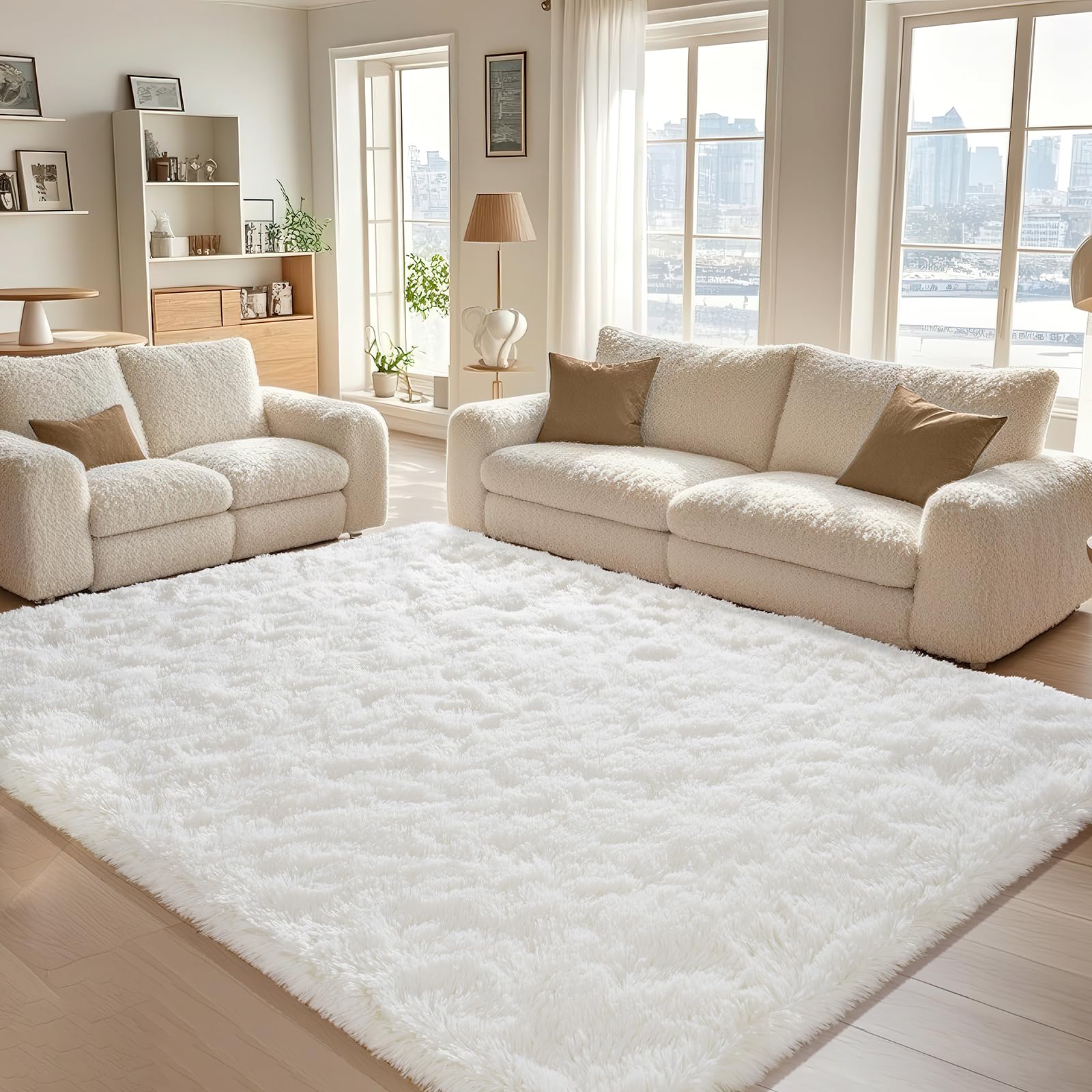 Photo 1 of BENRON Soft Area Rugs for Living Room Bedroom Washable, Fluffy Rugs for Kids Children Girls Boys Room Decor, 3x5 Throw Rug for Nursery Kitchen Dining Table, Indoor Floor Carpets, Cream White