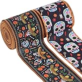 NUVCELKA Day of The Dead Sugar Skull Ribbon 2.5